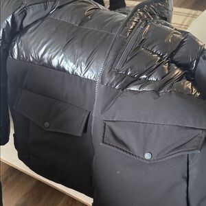 Moose Knuckles Glossy Black Puffer Jacket